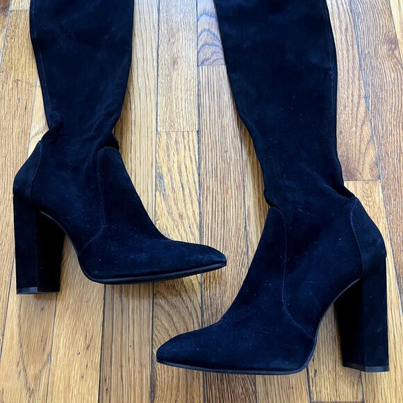 Stuart Weitzman Highland over the knee boots size 11.5 black suede - Picture 3 of 7